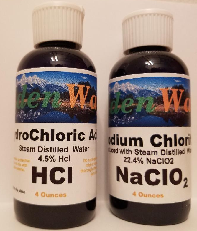 Chlorine Dioxide / Water Purification / Disinfectant Kit (2) 4oz - Click Image to Close